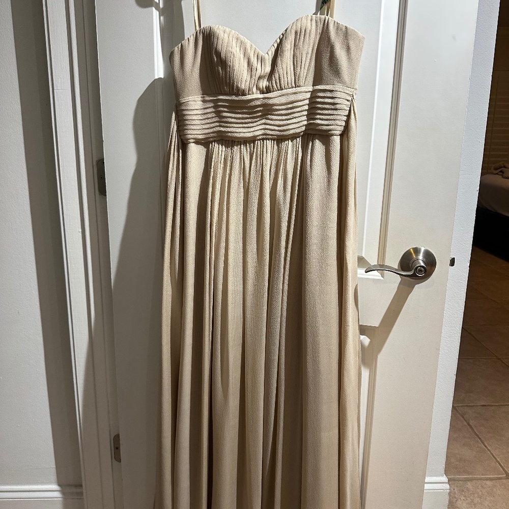 Beige long bcbg dress